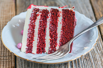 Image showing Piece of cake Red velvet.