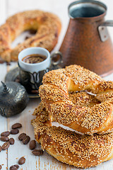 Image showing Turkish bagels with sesame seeds.