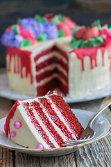 Image showing Piece of cake Red velvet.