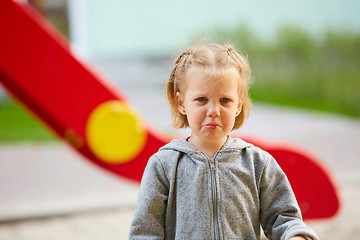 Image showing Beautiful sad little girl crying