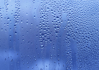 Image showing Water drops on glass