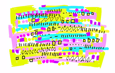 Image showing Color abstract freehand pattern 