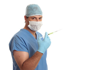 Image showing Surgeon doctor hypodermic syringe needle