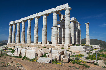 Image showing Temple at Cape Sounion, Greece