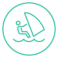 Image showing Wind surfing line icon.