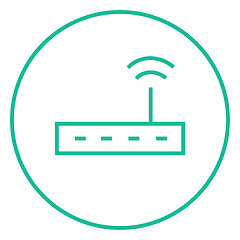 Image showing Wireless router line icon.