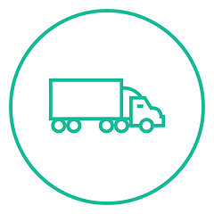 Image showing Delivery truck line icon.