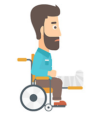 Image showing Patient sitting in wheelchair.