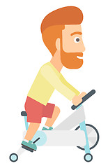 Image showing Man doing cycling exercise.