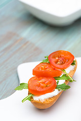Image showing Bruschetta with cottage cheese