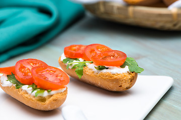 Image showing Bruschetta with cottage cheese