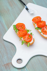 Image showing Bruschetta with cottage cheese