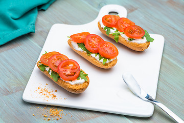 Image showing Bruschetta with cottage cheese