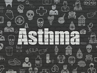 Image showing Healthcare concept: Asthma on wall background