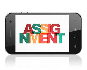 Image showing Law concept: Smartphone with Assignment on  display