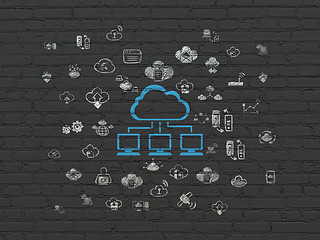 Image showing Cloud technology concept: Cloud Network on wall background