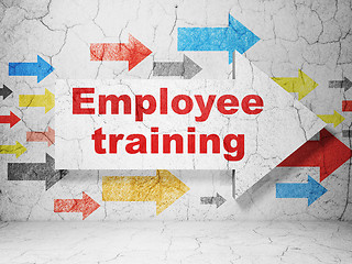 Image showing Studying concept: arrow with Employee Training on grunge wall background