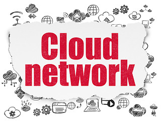 Image showing Cloud networking concept: Cloud Network on Torn Paper background