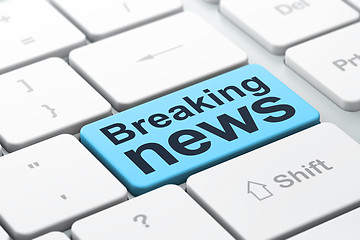 Image showing News concept: Breaking News on computer keyboard background