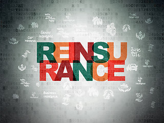 Image showing Insurance concept: Reinsurance on Digital Data Paper background