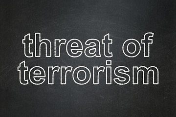 Image showing Political concept: Threat Of Terrorism on chalkboard background