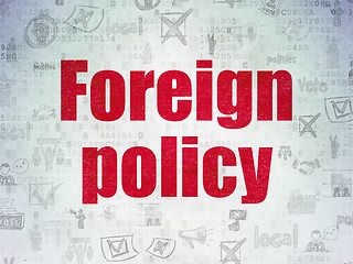 Image showing Political concept: Foreign Policy on Digital Data Paper background