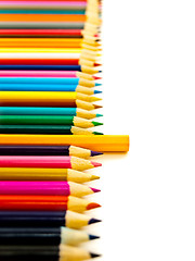 Image showing Row Of The Multicolored Pencils