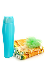 Image showing Plastic Bottle And Towel