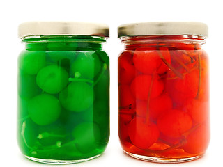 Image showing Jars With Cherry