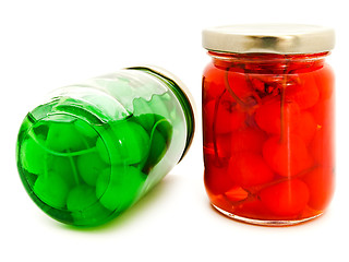 Image showing Jars With Cherry