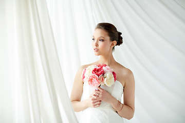 Image showing beautiful asian woman with flower and jewelry