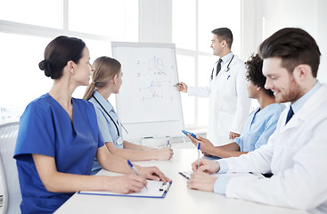 Image showing group of doctors on presentation at hospital