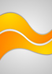 Image showing Orange abstract waves background