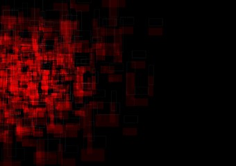 Image showing Dark red tech grunge squares background