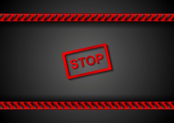 Image showing Stop sign and red danger tape design