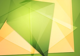 Image showing Green orange polygonal brochure template