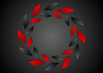 Image showing Tech geometric red black logo design