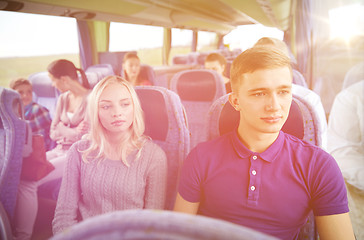 Image showing couple or passengers in travel bus