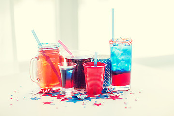 Image showing drinks on american independence day party