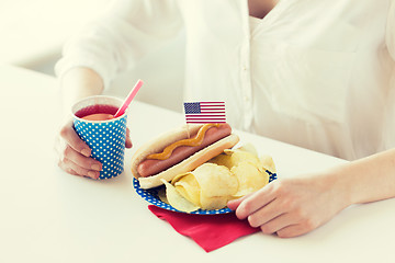 Image showing woman celebrating american independence day