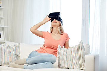 Image showing woman in virtual reality headset or 3d glasses