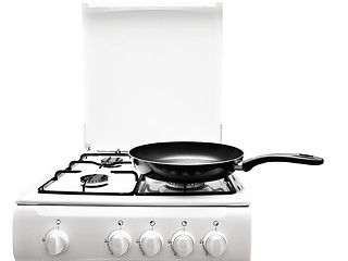 Image showing Frying Pan At The White Gas Stove