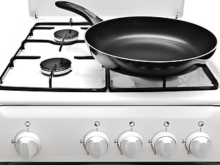 Image showing Frying Pan At The White Gas Stove