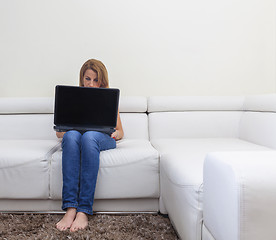 Image showing Woman Using a Laptop