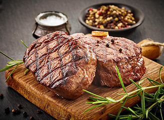 Image showing grilled beef steaks