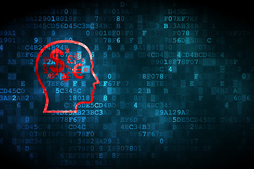 Image showing Business concept: Head With Finance Symbol on digital background