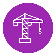 Image showing Construction crane line icon.