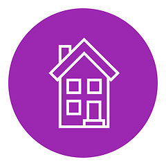 Image showing Two storey detached house line icon.