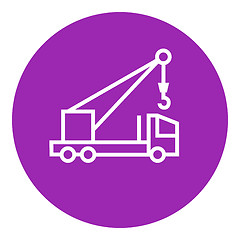 Image showing Mobile crane line icon.