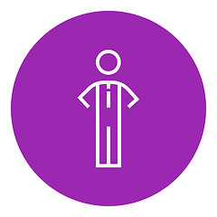 Image showing Businessman standing line icon.